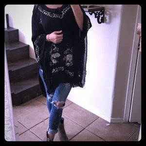 Embroidered poncho